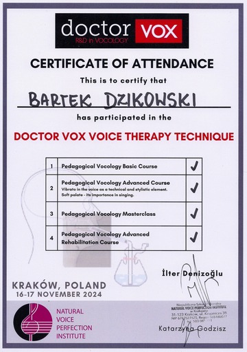 Bartek Dzikowski - Doktor Vox Voice Therapy Technique